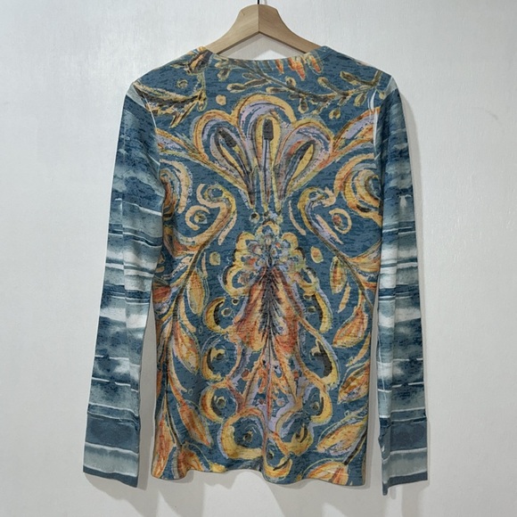 WHIRNSY ROSE WOMENS INTRIGUES TOP LONG SLEEVE FLORAL Sz MD - Picture 2 of 9